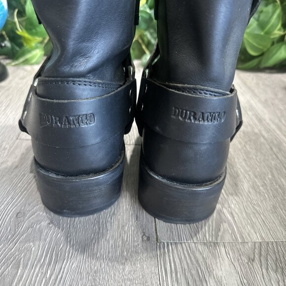 Vtg Men’s Durango Black Leather Harness 10.5 EE Ankle Engineer Boots Square Toe - Picture 6 of 12